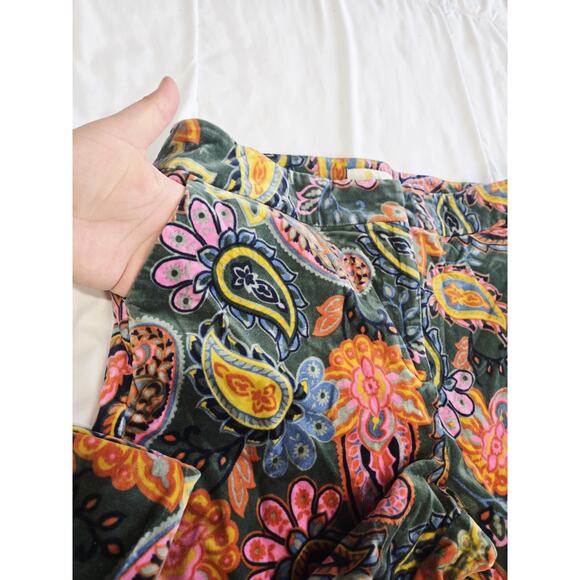 Boden Paisley Print Cropped Trousers Pants Women Sz 12R Satin High Waist Pockets - Picture 8 of 9